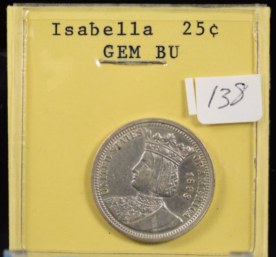 1893 Isabella Quarter UNC