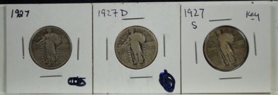 1927 Standing Liberty Quarters PDS Semi Key