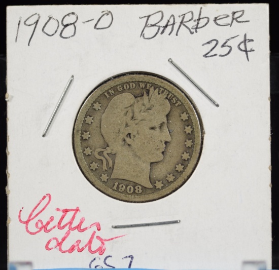 1908-O Barber Quarter