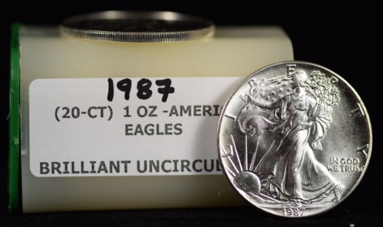 1987 Roll of 20 American Silver Eagles BU