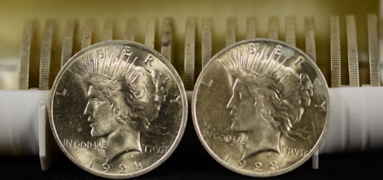 1923 Roll of 20 Silver Peace Dollars BU