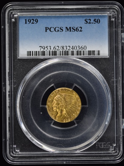 1929 $2.5 Gold Indian PCGS MS-62