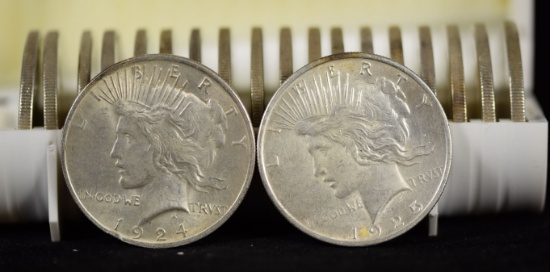 Mix Dates Roll of 20 Silver Peace Dollars BU