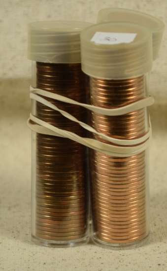 1954, 54-S & 55-S Lincoln Cent Rolls RED UNC