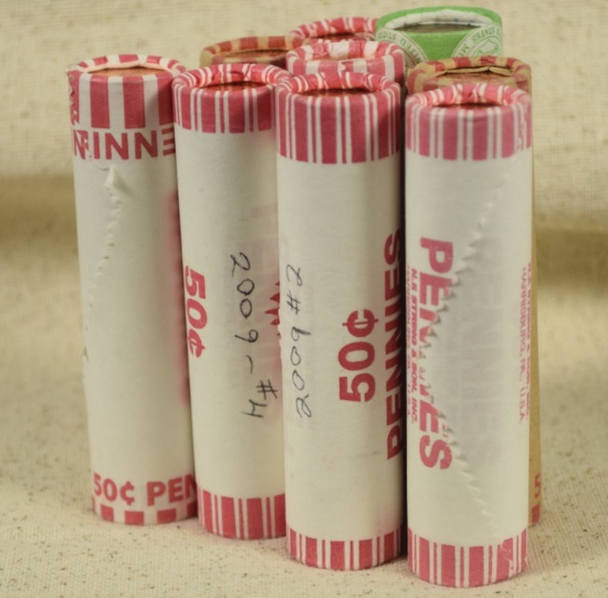 2009 8 Rolls of Lincoln Cents CH UNC