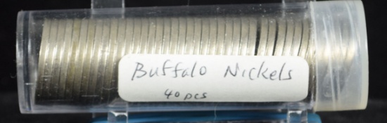 Roll of Buffalo Nickels Full Dates, Part Dates, Mint Marks