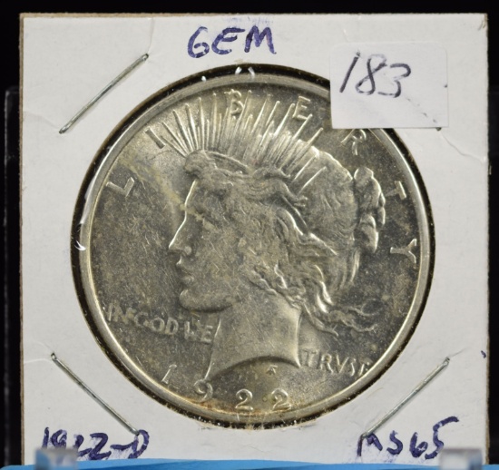 1922-D Peace Dollar GEM UNC