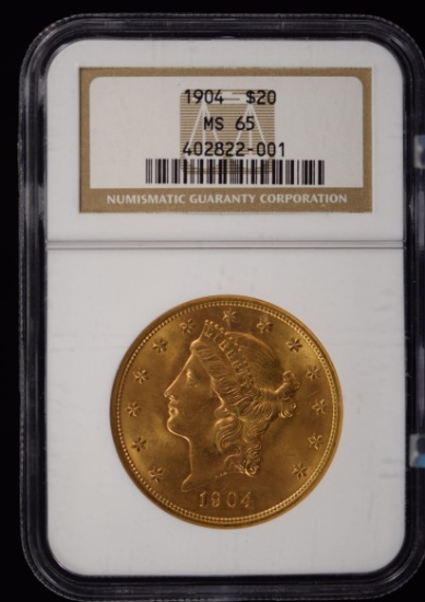 1904 $20 Gold Liberty NGC MS-65