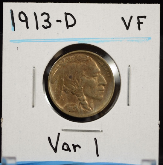 1913-D Type 1 Buffalo Nickel VF