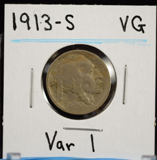 1913-S Type 1 Buffalo Nickel VG