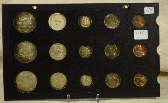 1949 US Mint Set GEM UNC Cent thru Half Dollar