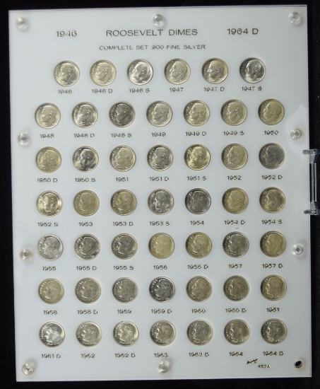Roosevelt Silver Dimes Capital Holder 1946-1964 Super NICE