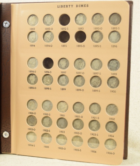 Liberty Dimes Partial Book 1892-1916 70 Coins of 74