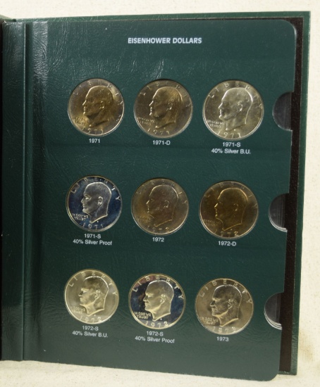 Eisenhower Dollar Book 1971-1978 Complete 10 Silver Coins