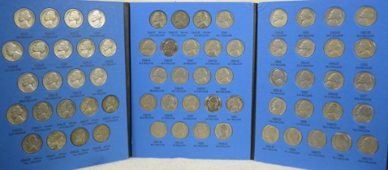 Jefferson Nickel Album Complete BU 1950-D, with silver coins