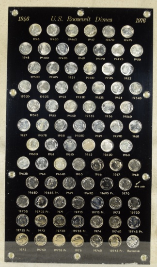 1946-1976-S Roosevelt Dime Capital Holder PF/MS 79 Coins