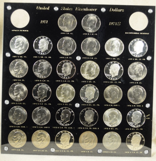 1971-1978-S Eisenhower Dollars Capital Holder PF/MS 32 Coins