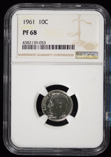 1961 Roosevelt Dime Proof NGC PF-68