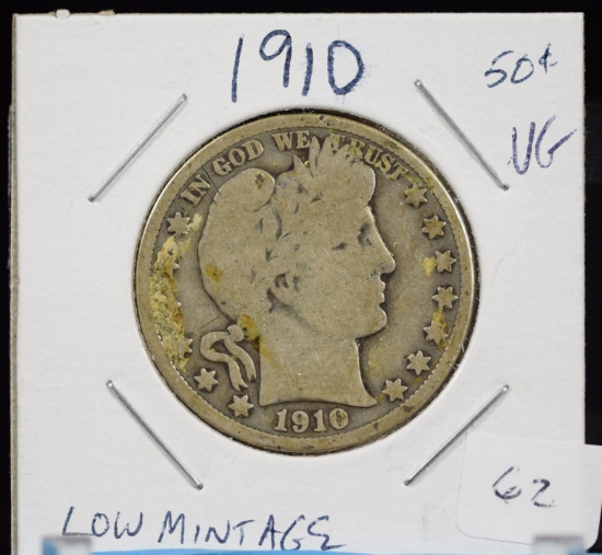 1910 Barber Half Dollar Very Good