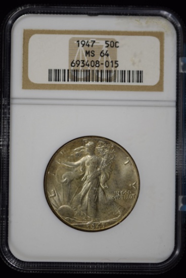 1947 Walking Half Dollar NGC MS-64