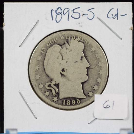1895-S Barber Half Dollar Good