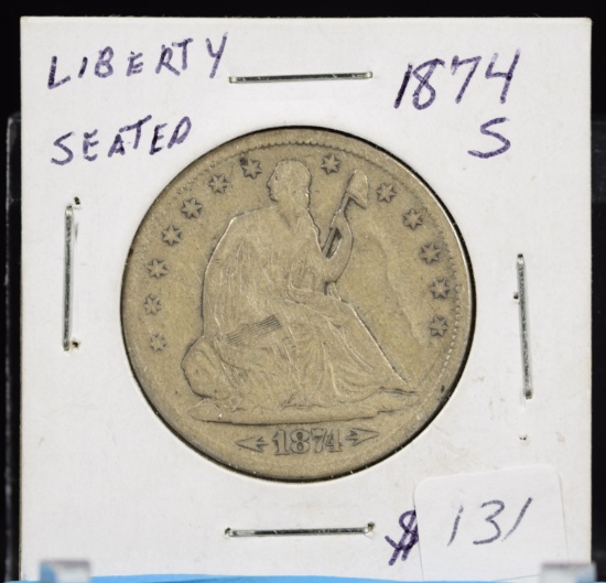 1874-S Seated Half Dollar Fine