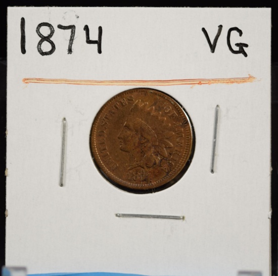 1874 Indian Head Cent VG