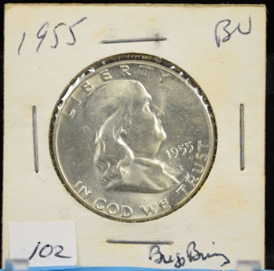 1955 Franklin Half Dollar Bug Bunny Error CH UNC