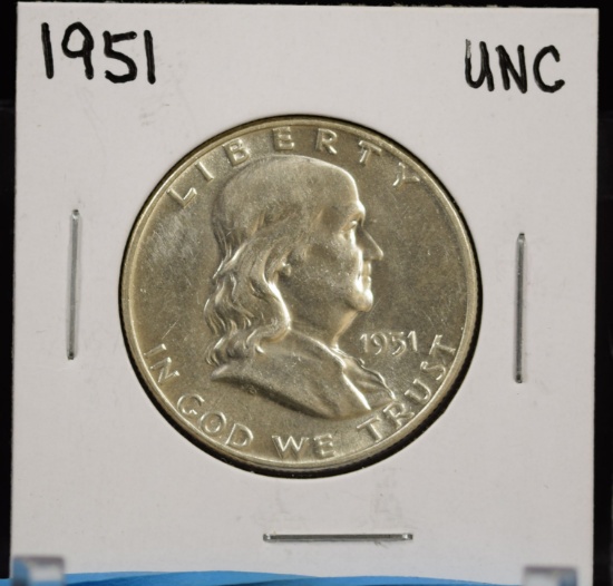 1951 Franklin Half Dollar UNC