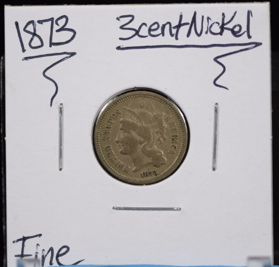 1873 Three Cent Nickel F