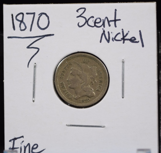 1870 Three Cent Nickel F