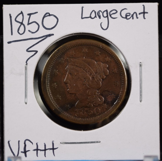 1850 Large Cent VF Plus