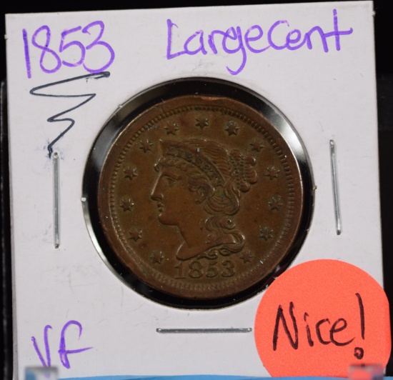1853 Large Cent VF