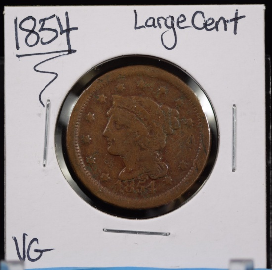 1854 Large Cent VG