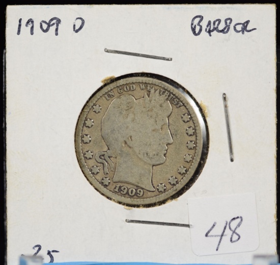 1909-O Barber Quarter Very Good
