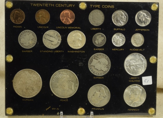 Twentieth Century Type Coins Set Capital Plastic Holder