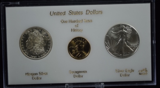 US Dollars 100 Years of History 3 Coin Set NICE