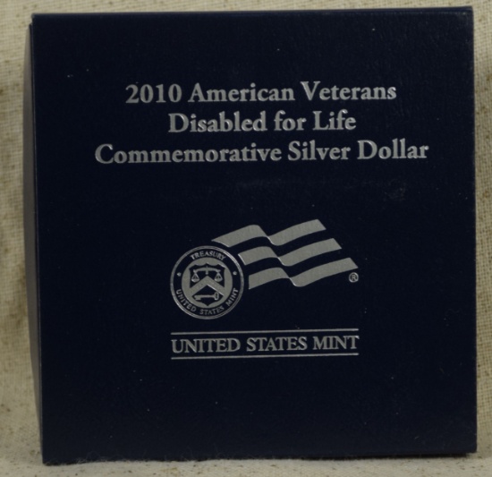 2010 Americans Veterans Disabled Commen Silver Dollar