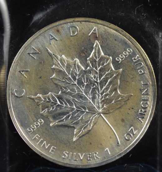1989 $5 Silver Canadian Maple Leaf BU