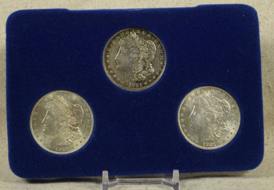 1921 P-D-S Morgan Dollars Set High Grade