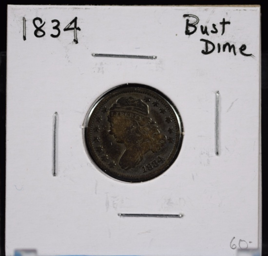 1834 Bust Dime Fine