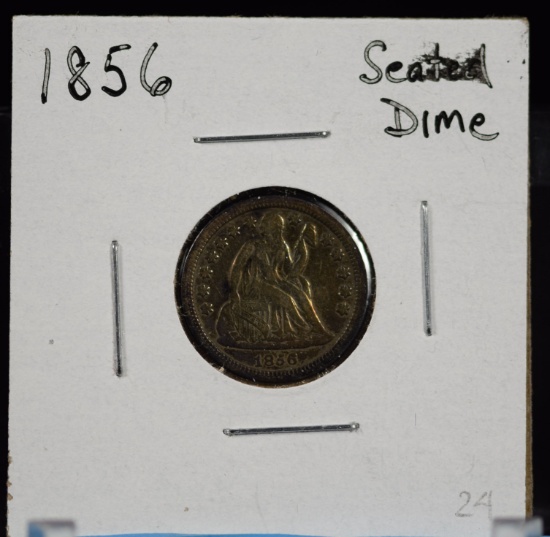 1856 Seated Dime VF