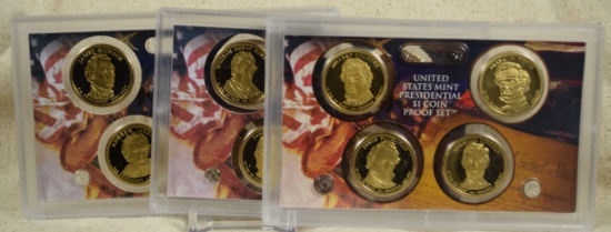 3 Sets of Presidential Proof Dollar 2008-09-10