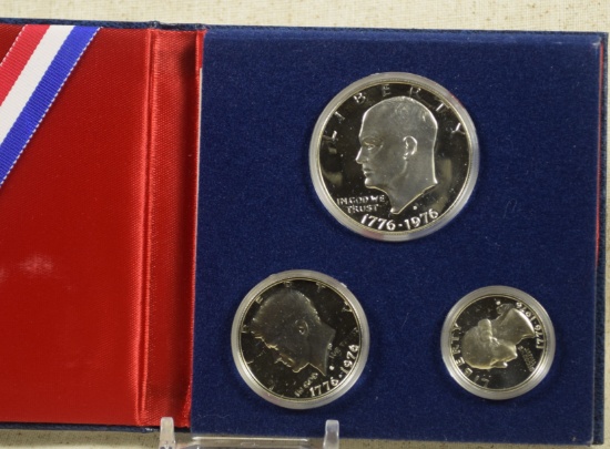 1976 Bicentennial 3 Coin Silver Proof Set