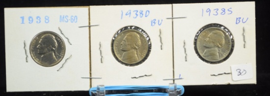 1938 Jefferson Nickels PDS