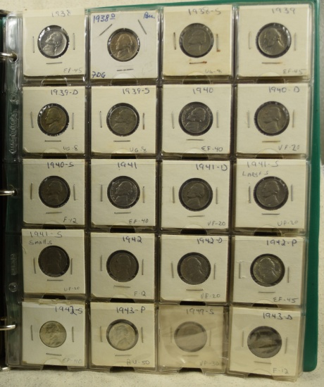 1938-1977 Jefferson Nickel Collection 2x2 Silver Incl