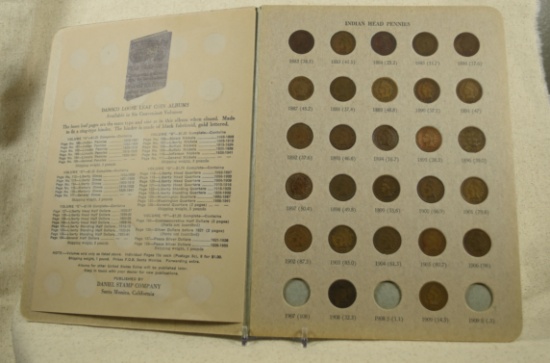 1879-1909 Indian Head Cents Set Good-VF Partial Book