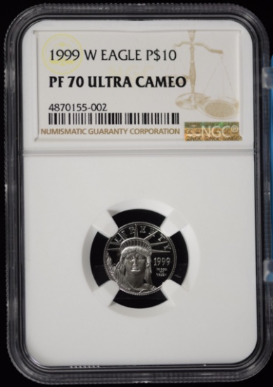 1999-W $10 Platinum Eagle NGC PF-70 Ultra Cameo