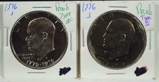 1976-S Type 1&2 Proof IKE Dollars