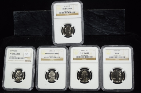 1970-S Proof Cameo 5 Modern Slabs NGC mixed